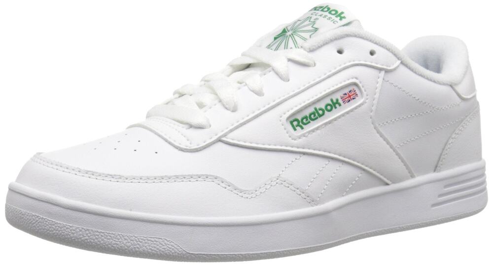 REEBOK MEN'S CLUB MEMT SNEAKER, WHITE/GLEN GREEN WIDE, 12 4E US